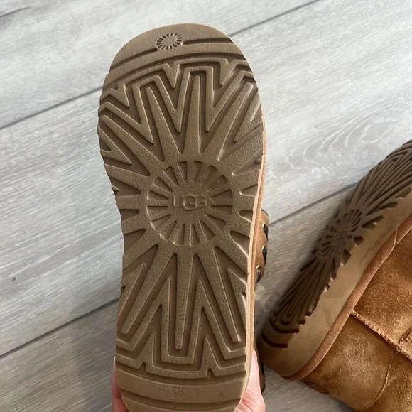 Ugg chestnut Aidah slip on suede sheepskin ankle boot size 6 - Picture 8 of 13